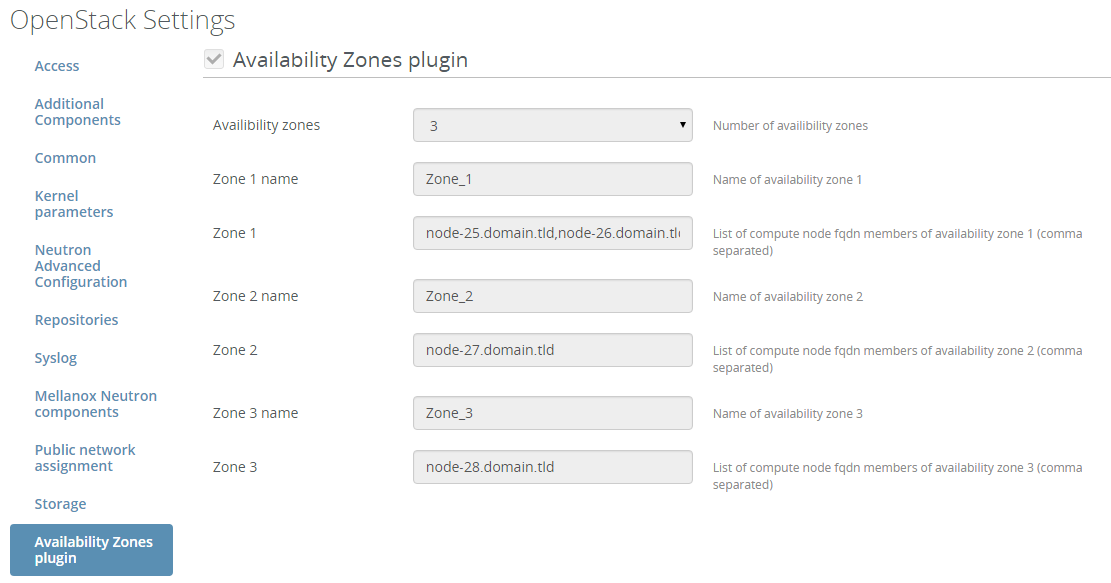 availability-zones fields